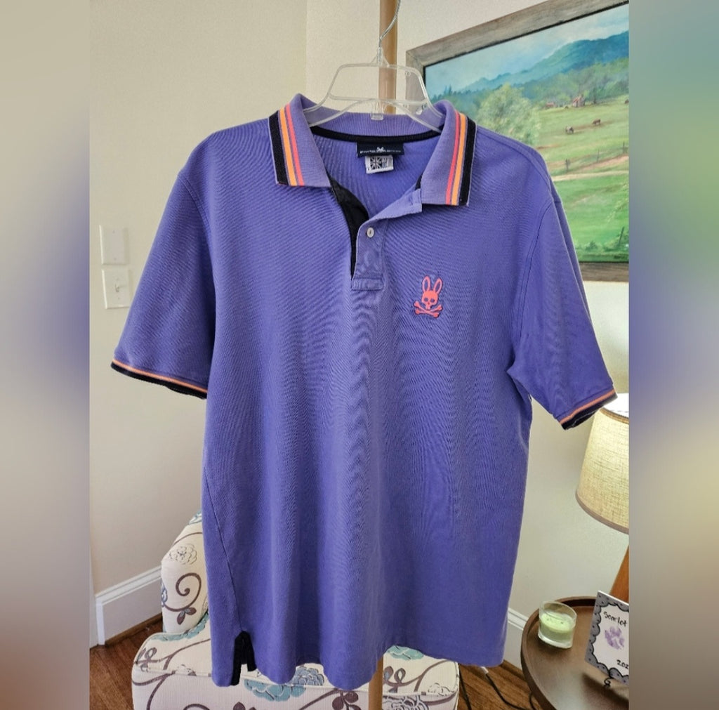 Psycho Bunny Purple Polo Shirt Sz 7 (XL)