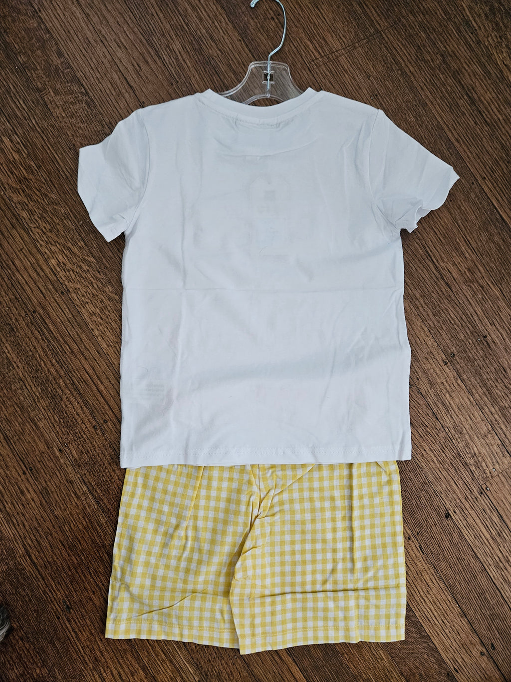 Lil Cactus White Smocked Lemons & Yellow Gingham Shorts Set Size 6Y
