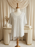 White & Black Polka-Dot Sheer Blouse – Fully Lined, 2X – Sara Michelle