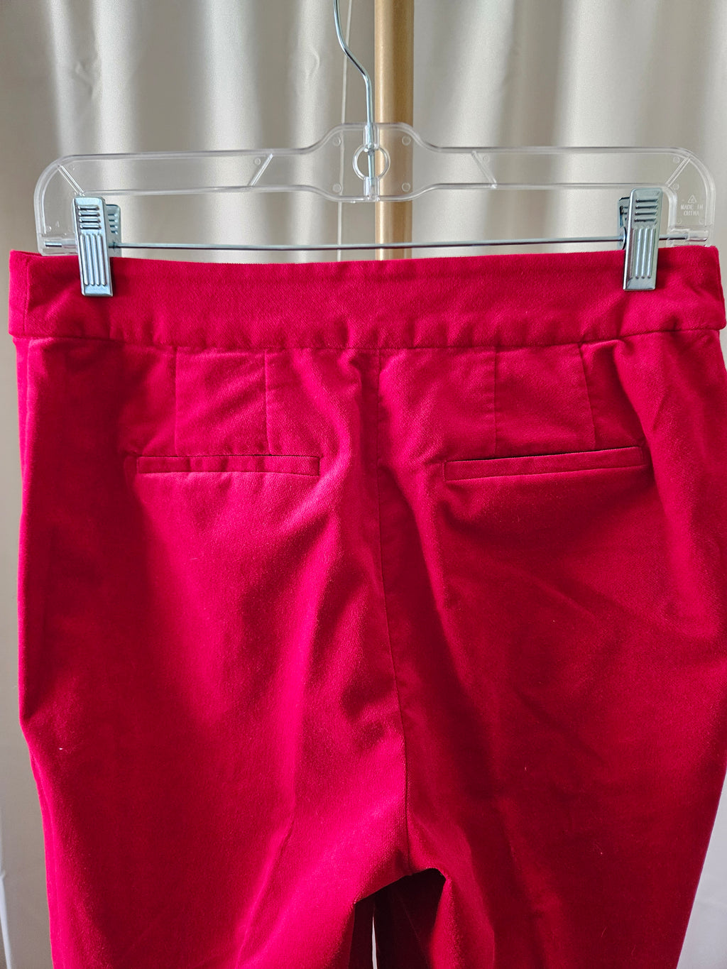Talbots Red Velvet Flat Front Pants | Size 4P