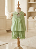 Mom & Me Green & White Micro Check Smocked Pink Poodle Swing Set Size 12M / 3T