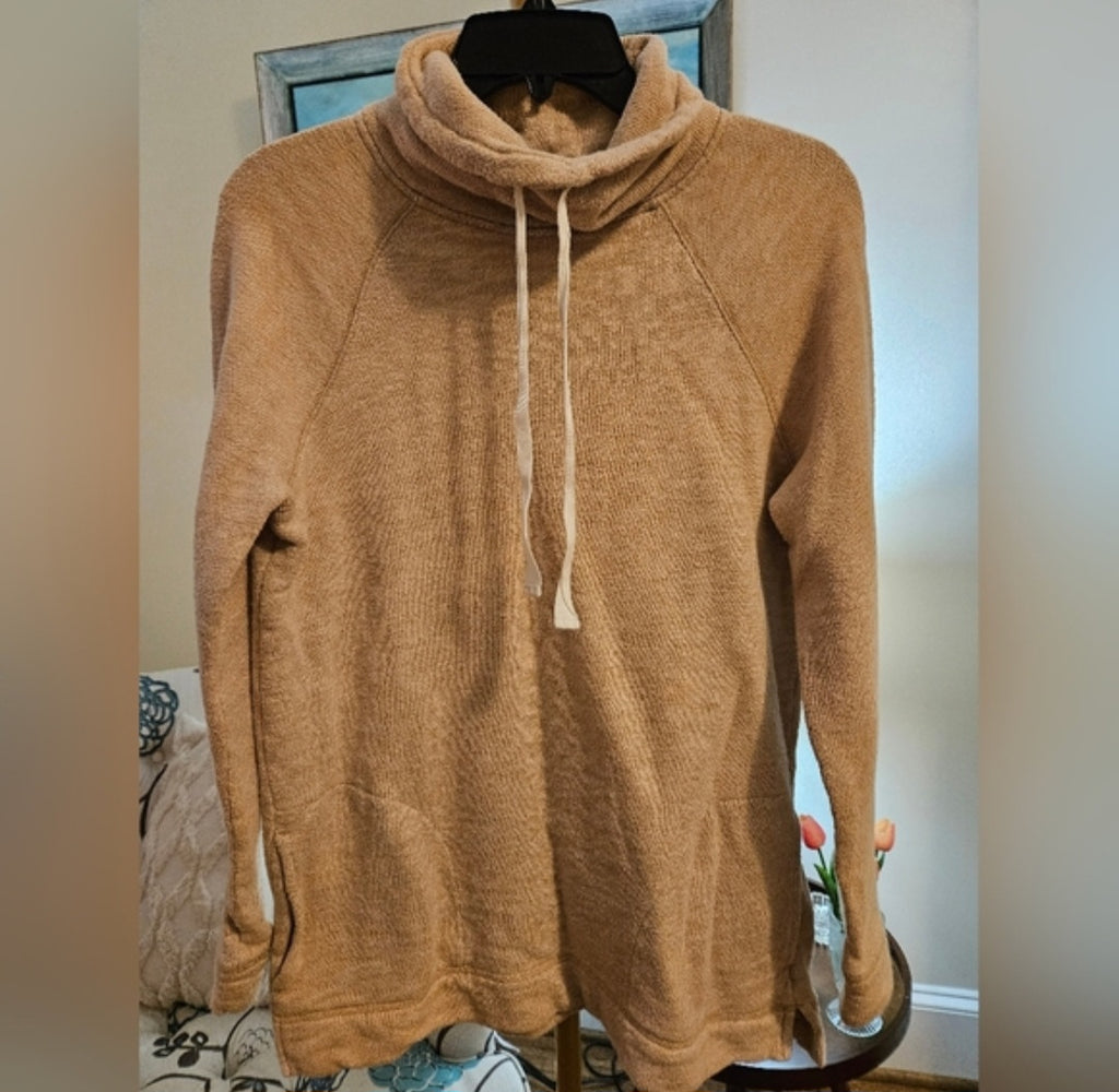 J. Crew Tan Women's Cowl Neck Sweatshirt Sz Sm