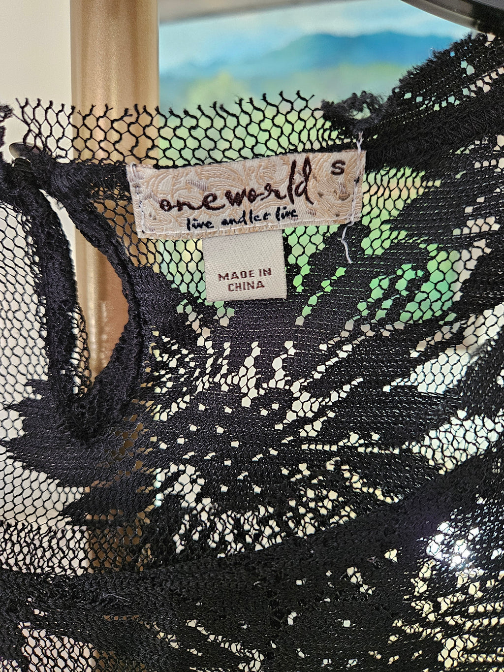 ONE WORLD Black Lace Dress Sz Sm