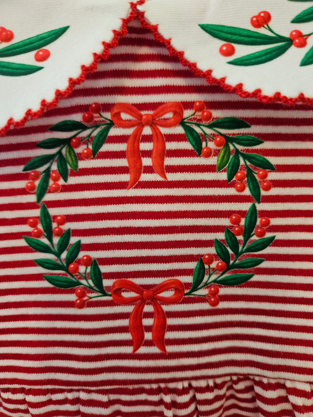 Bayou Blanks 12 Months Red White Striped Holly Dress NWT