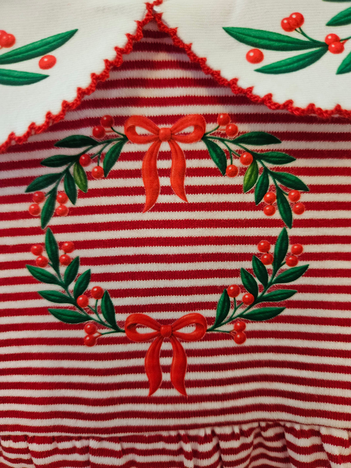 Bayou Blanks 12 Months Red White Striped Holly Dress NWT