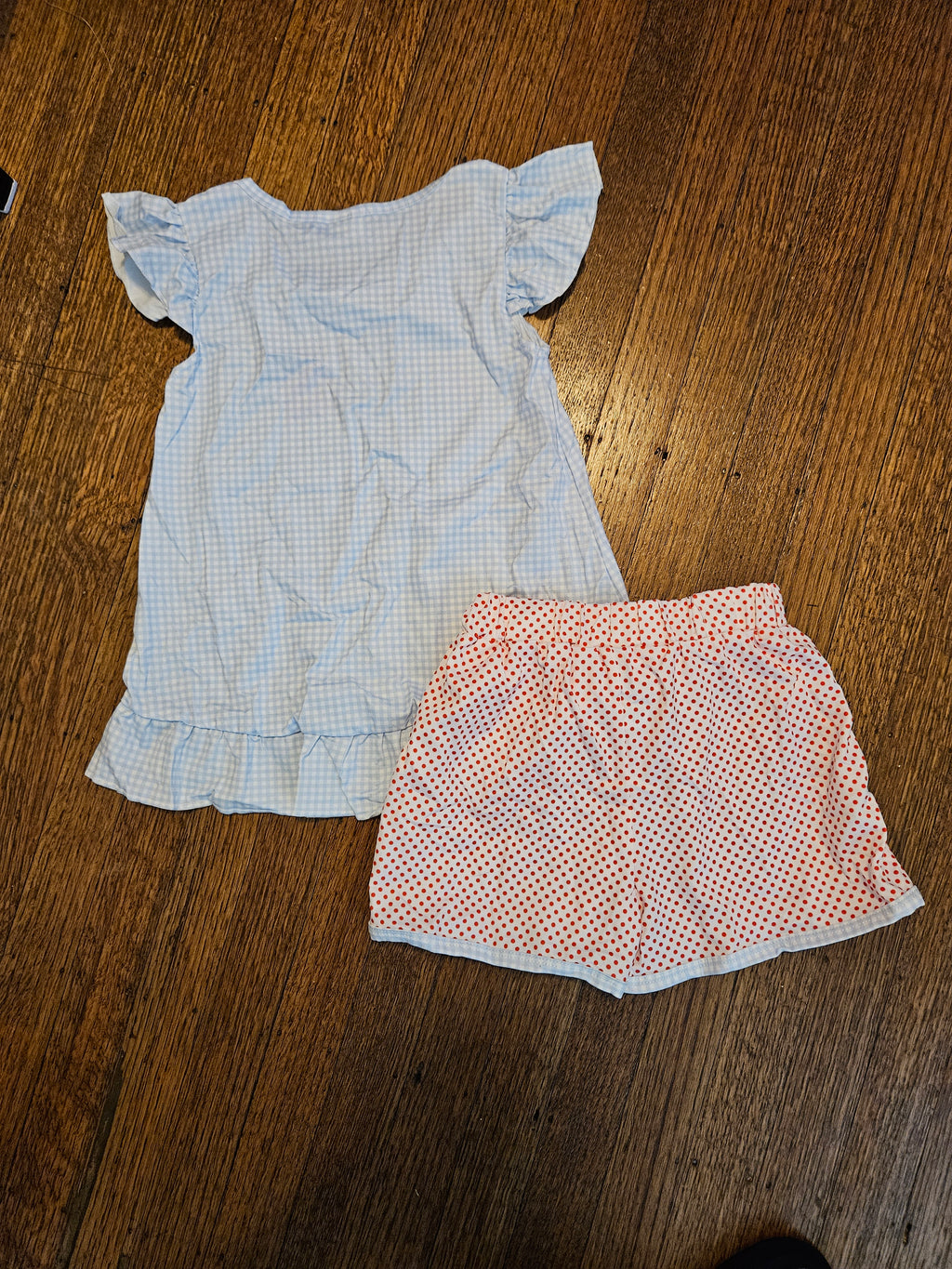 Chick-fil-A Inspired Toddler Short Set Flutter Sleeve Polka Dot Shorts NWT