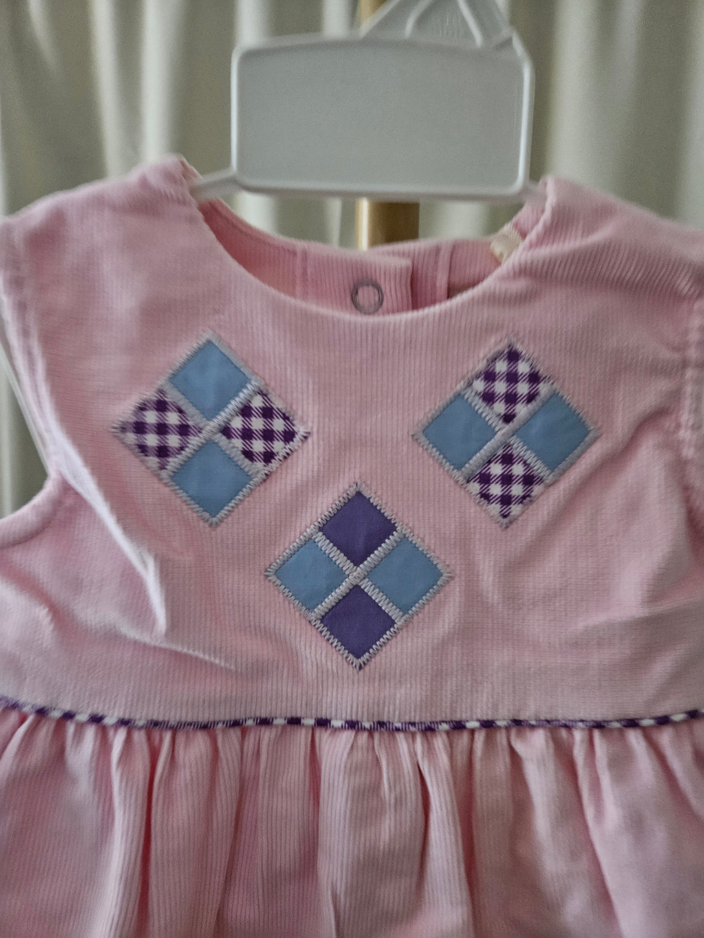 The Beaufort Bonnet Company Pink Corduroy Appliqué Dress