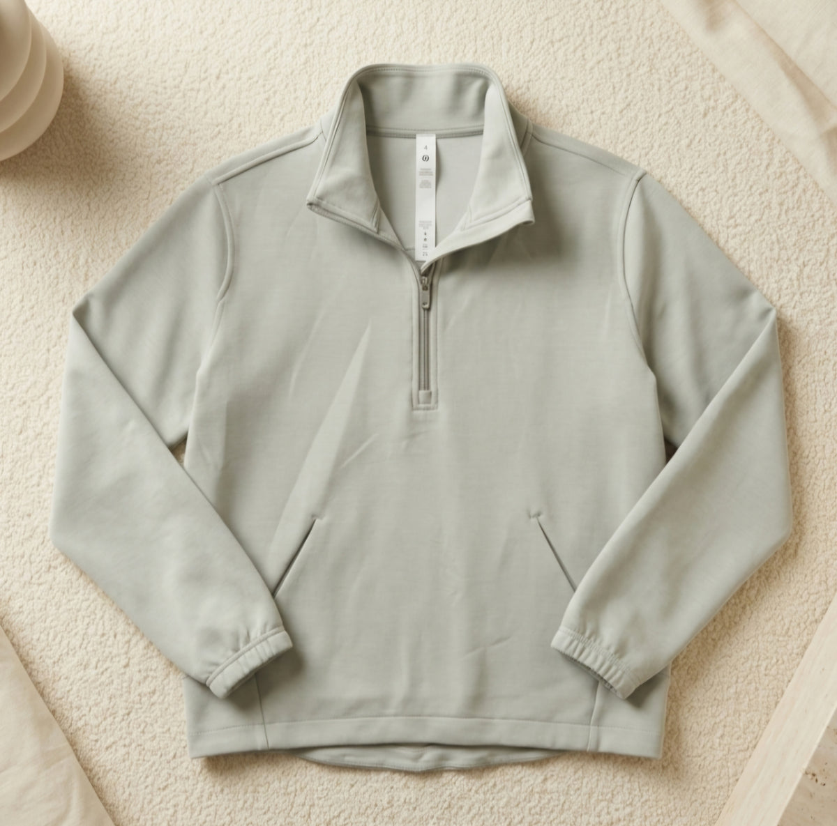 Lululemon Sage 3/4 Zip Pullover Front Pockets Size Small