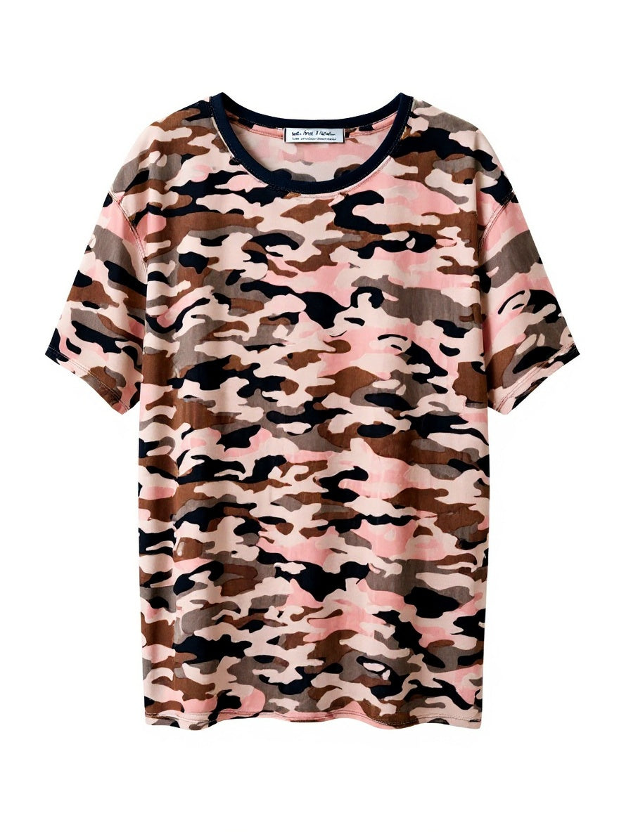 We The Free Textured Velour & Shear Camouflage Top Size Large