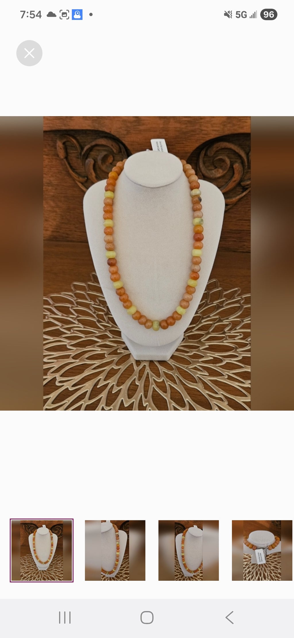 Red Aventurine And Lemon Quartz Beaded 18 In Necklace With 825 Silver Clasp