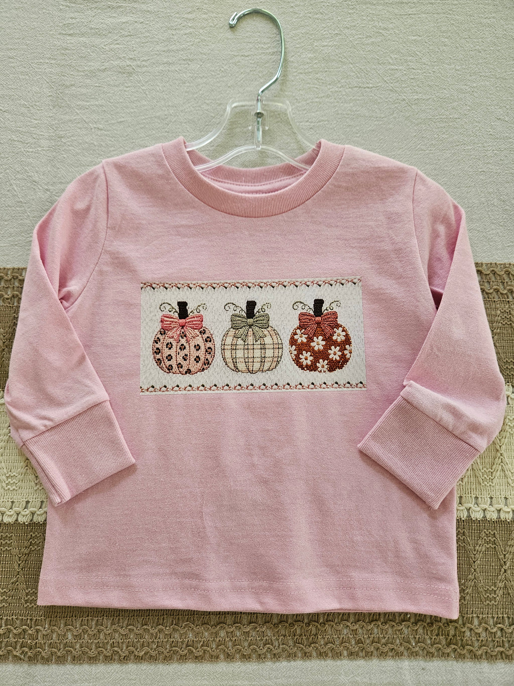 Pink Pumpkin Long-Sleeve T-Shirt | Rabbit Skins | Size 2