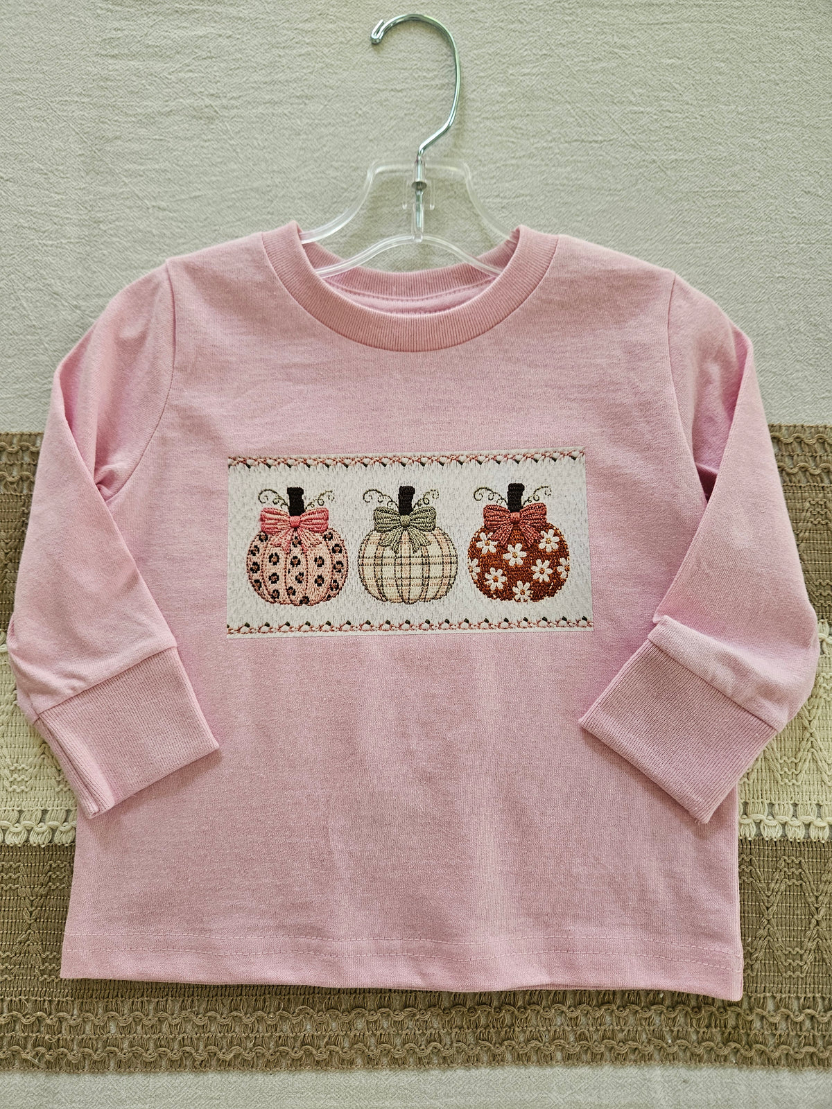 Pink Pumpkin Long-Sleeve T-Shirt | Rabbit Skins | Size 2