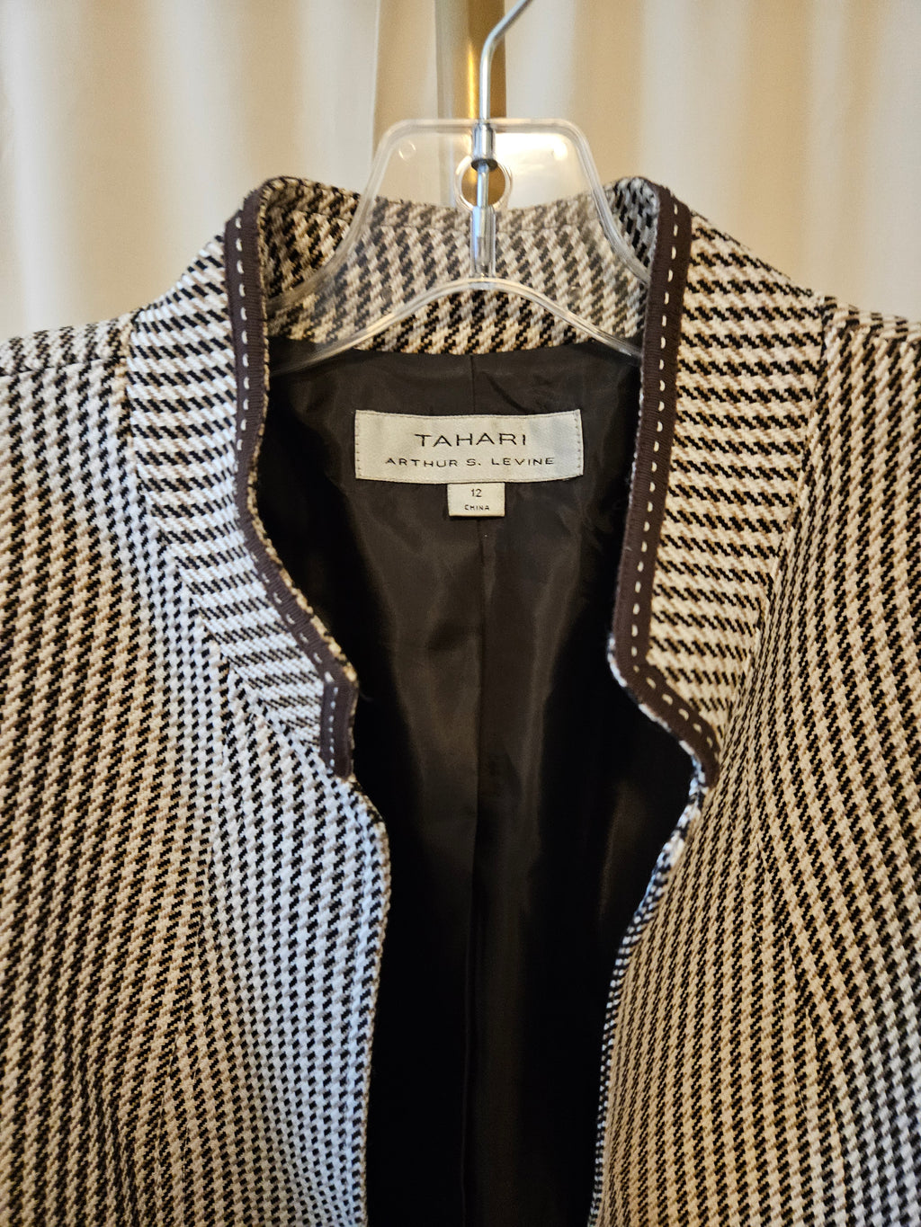 Tahari Houndstooth Jacket Size 12