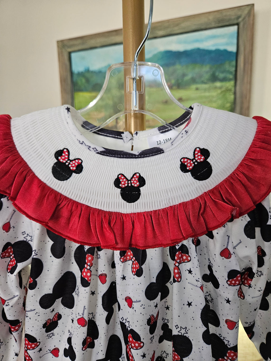 Auraquise Adorable Minnie Romper with Red and White Ruffle