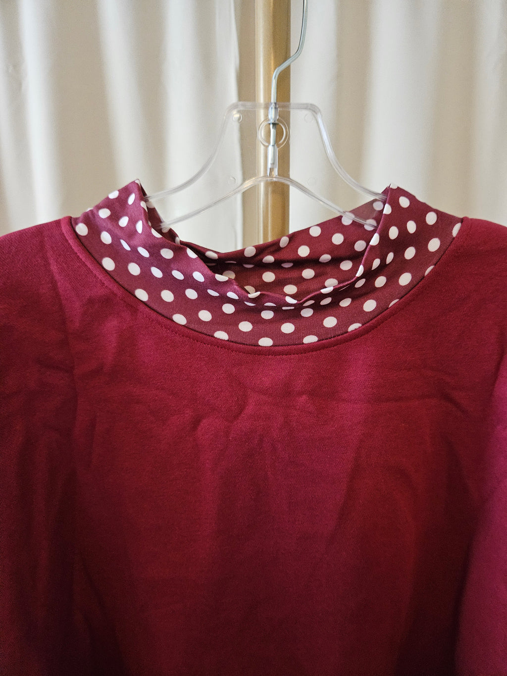 Little Daisy Closet Maroon Polka Dot Sweatshirt Blouse