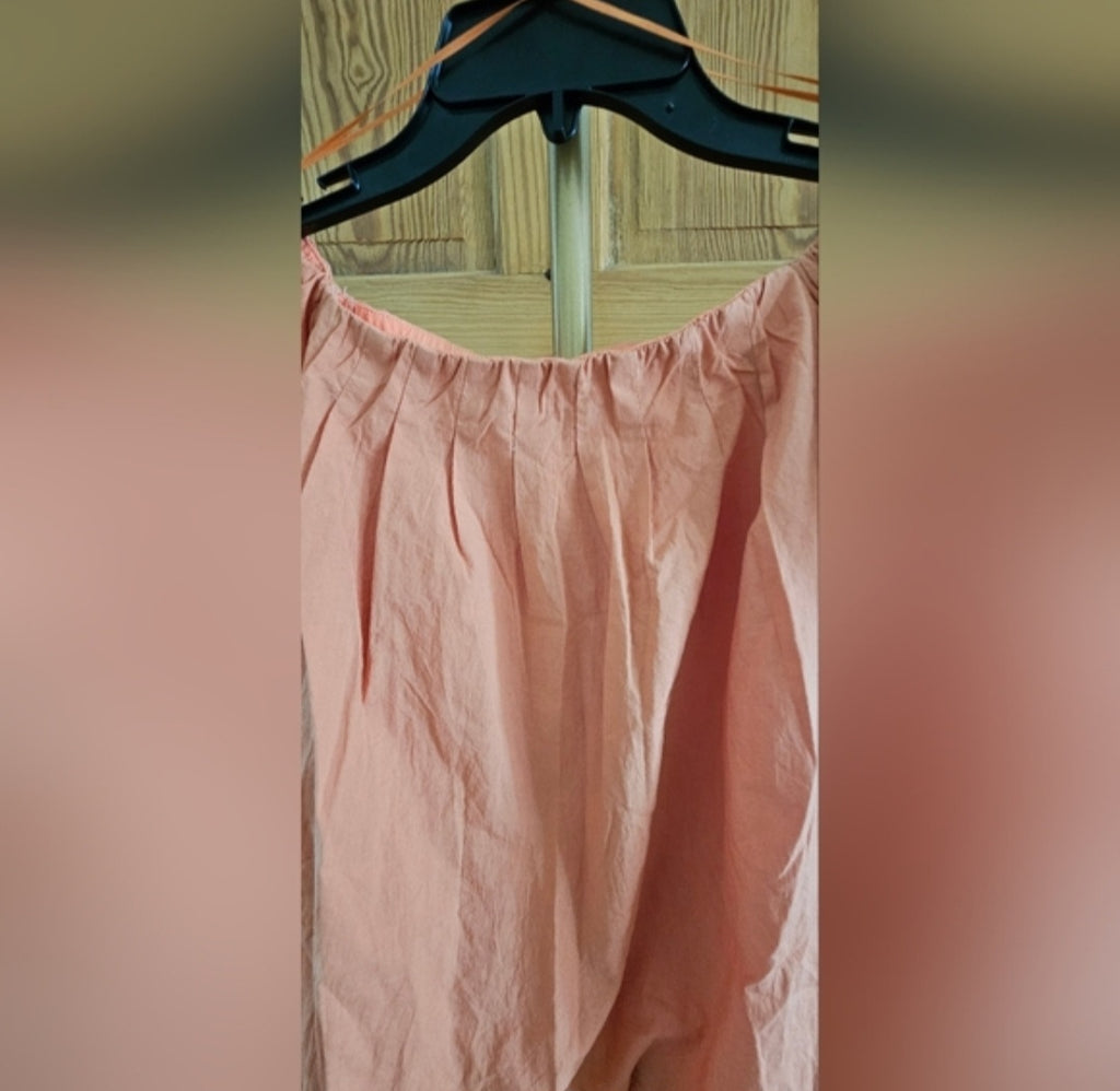 Heyson Apricot Puff Cropped Blouse Size Large