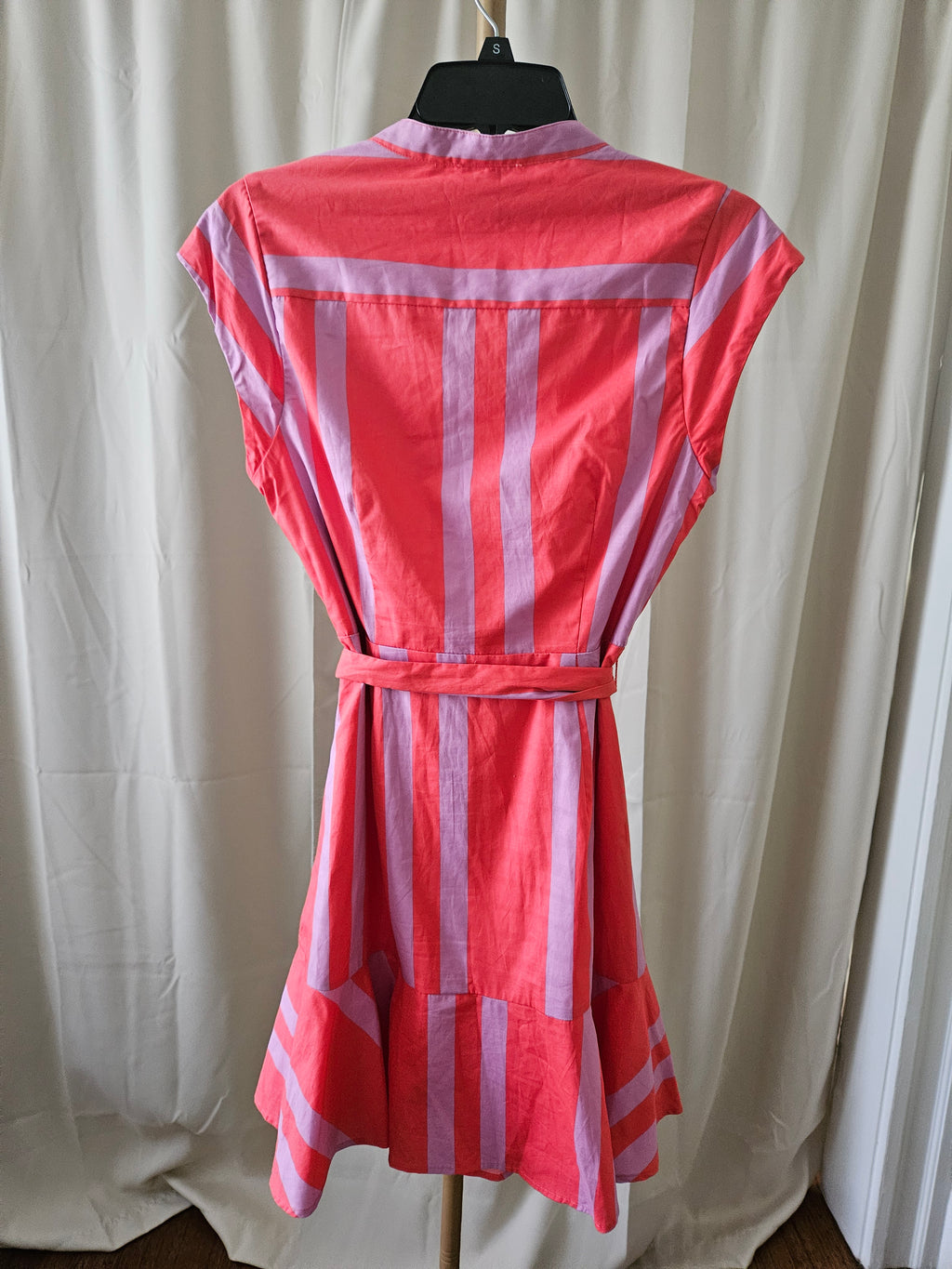 Sugarlips Pink & Purple Striped Tie Waist Dress Size Small