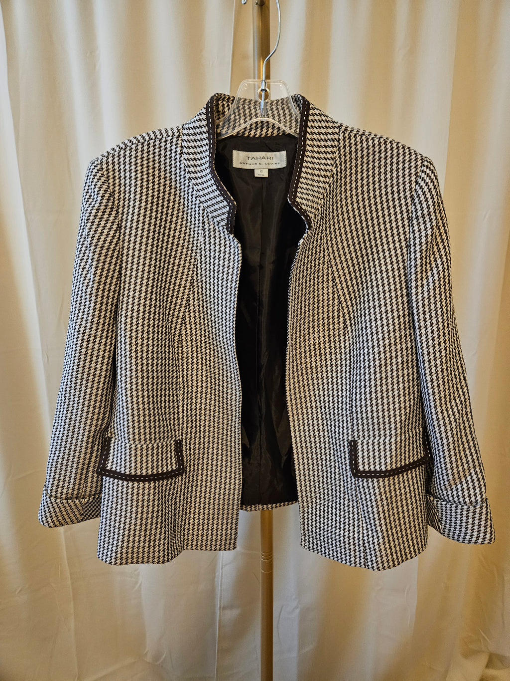 Tahari Houndstooth Jacket Size 12