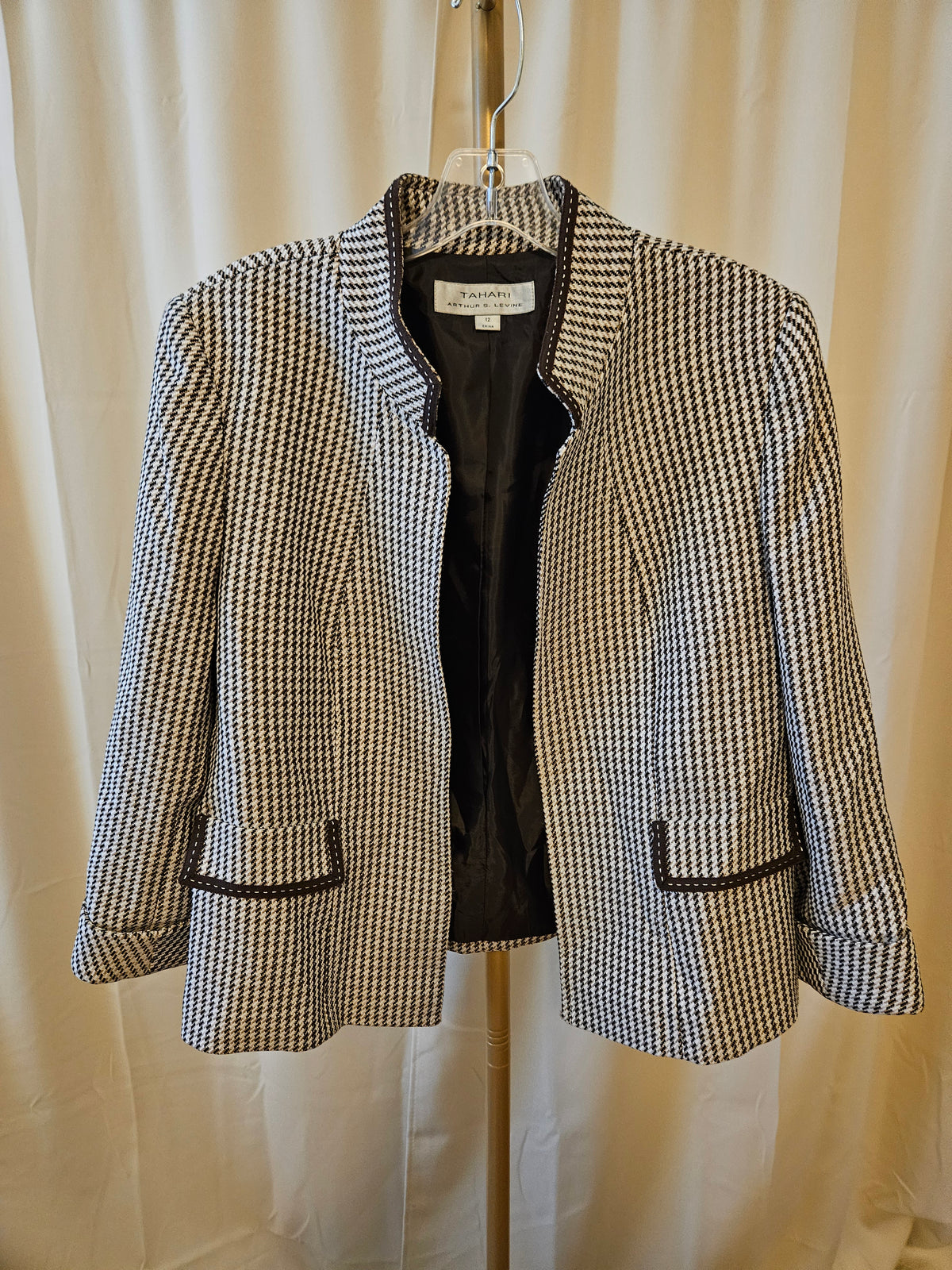 Tahari Houndstooth Jacket Size 12