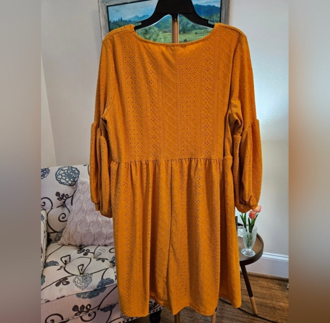 Vibe Mustard Long Sleeve Dress Sz 2X
