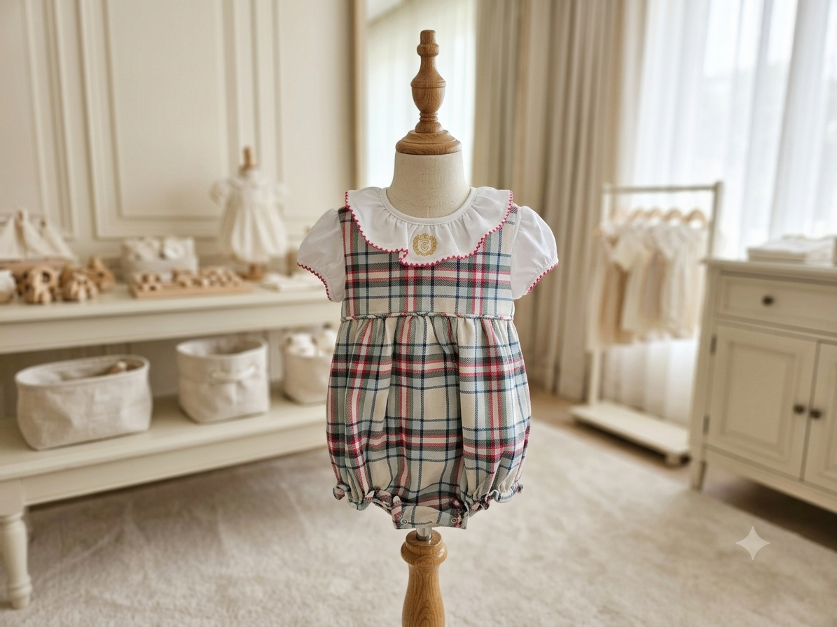 The Beaufort Bonnet Company Brooksy Bubble Set Plaid 2-Piece Outfit