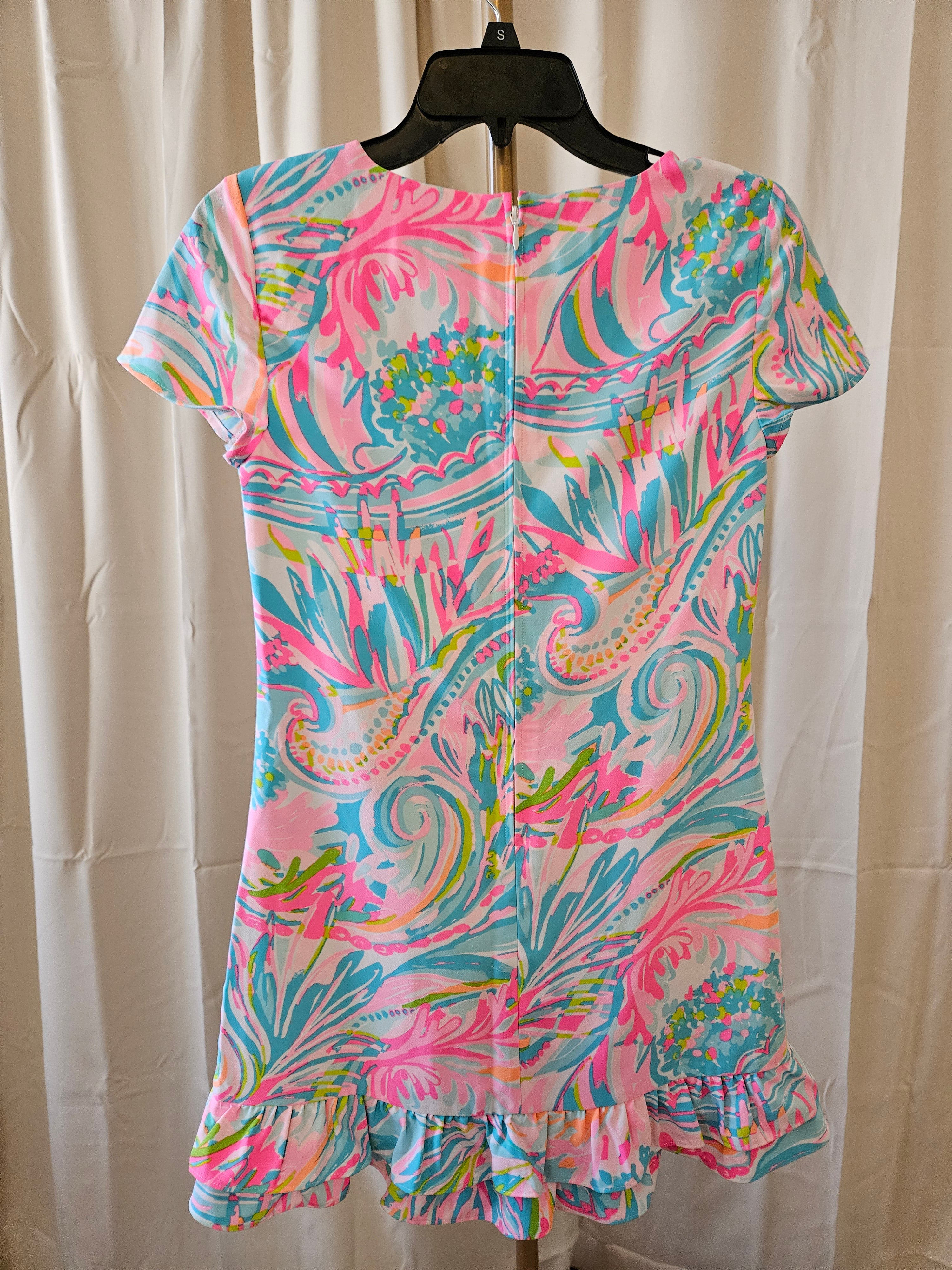 Lilly Pulitzer Pink And Turquoise Dress Sz 0