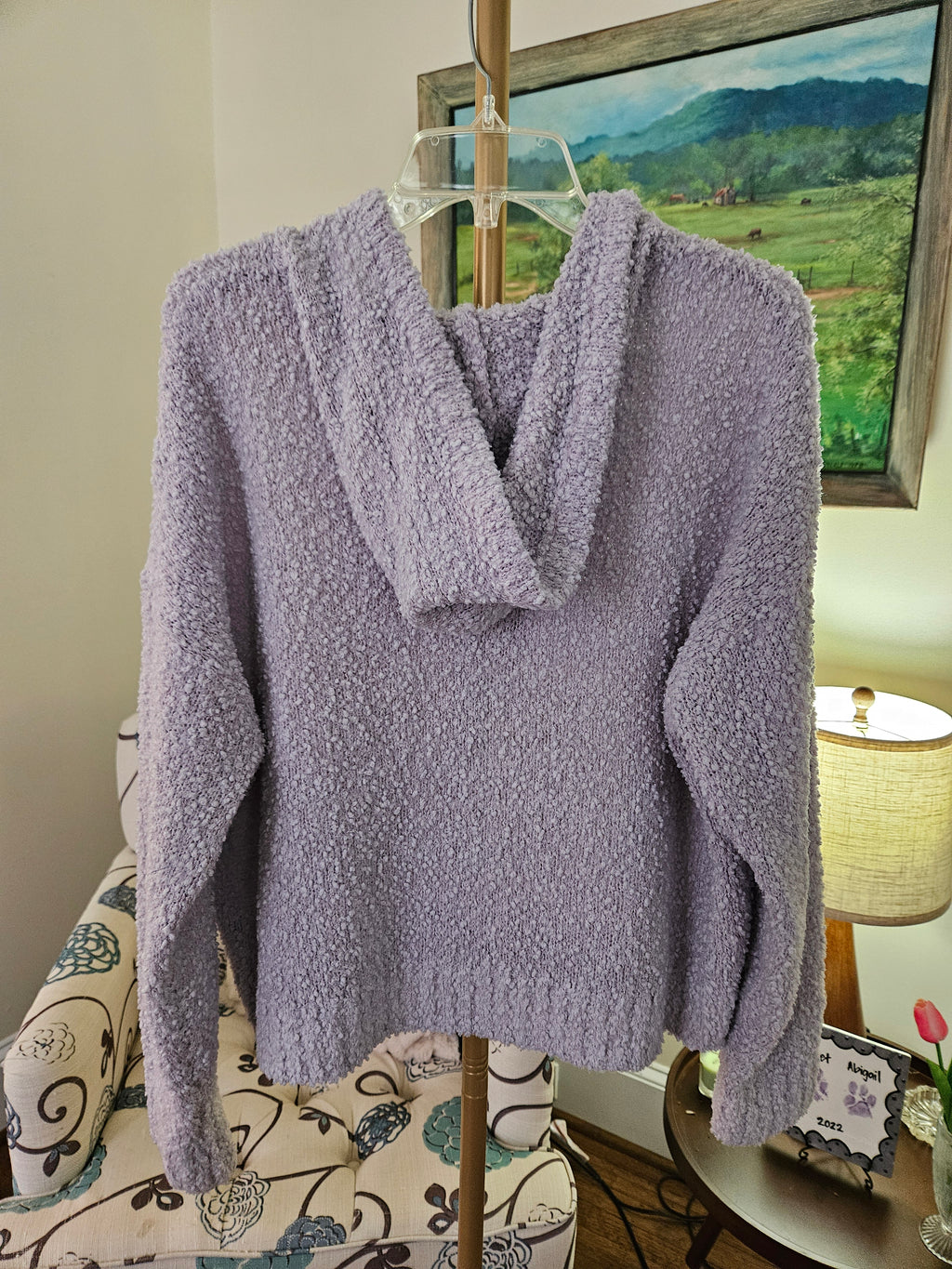 Hooked Up by IOT Lilac Hooded Sweater Sz XL