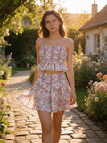 AUREUM Floral Mini Dress - Pink And Purple 2pc Sz Sm
