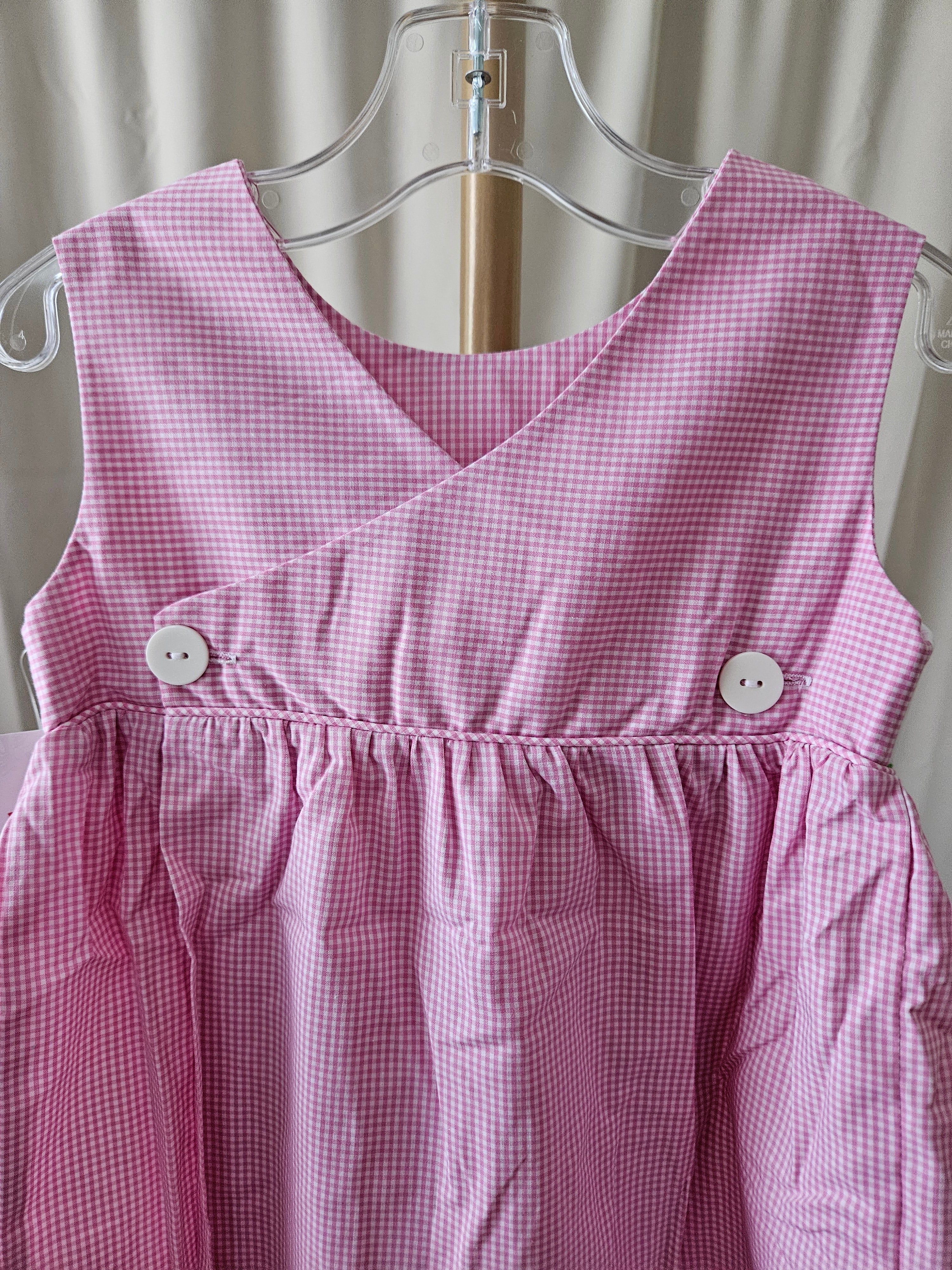 Mom & Me Pink & White Gingham Mary Poppins Smocked Dress — 2T