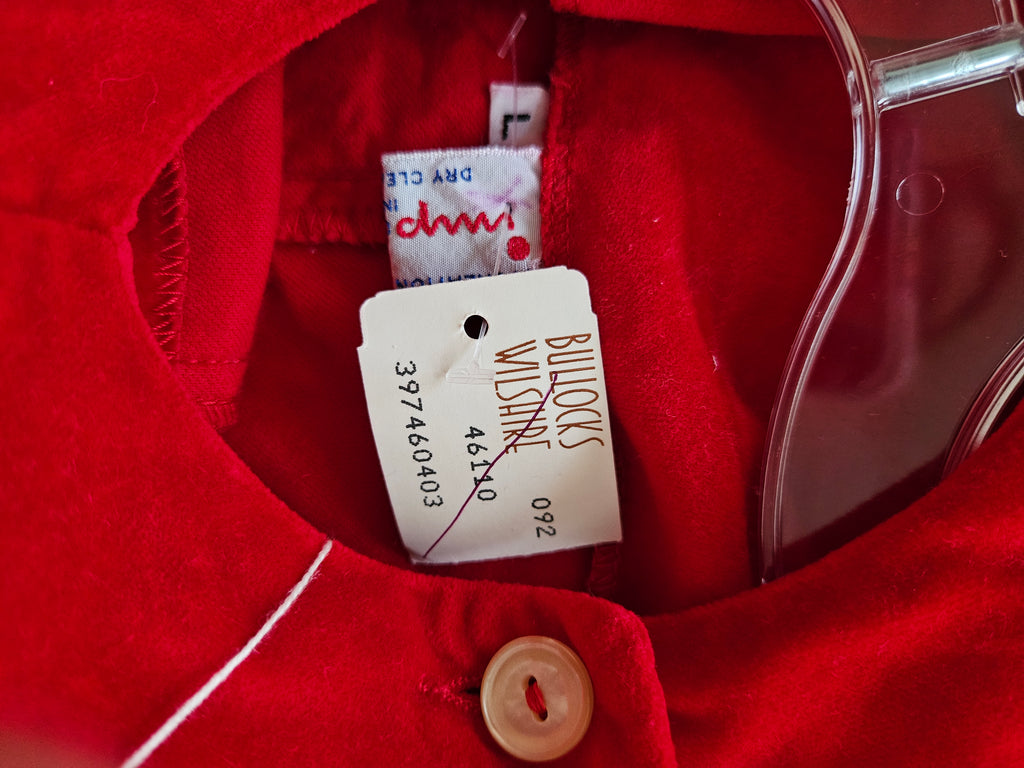 Imp Originals Red Velvet Heirloom Jon Jon Vintage Collector's Piece Size 12M (Large)