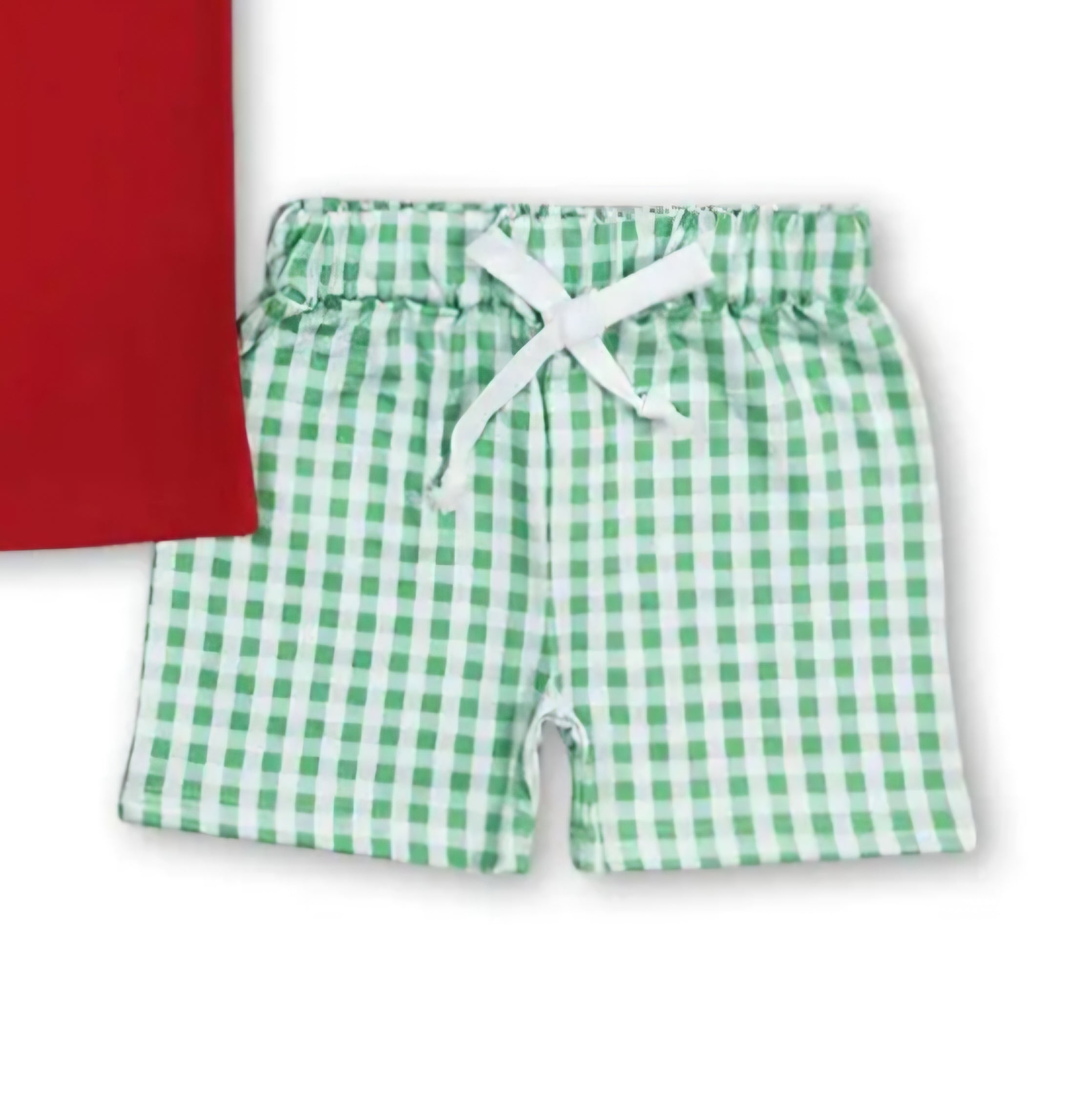 Yawoo Boys Strawberry Smocked Shirt & Gingham Shorts Set 🍓 | Size 3T
