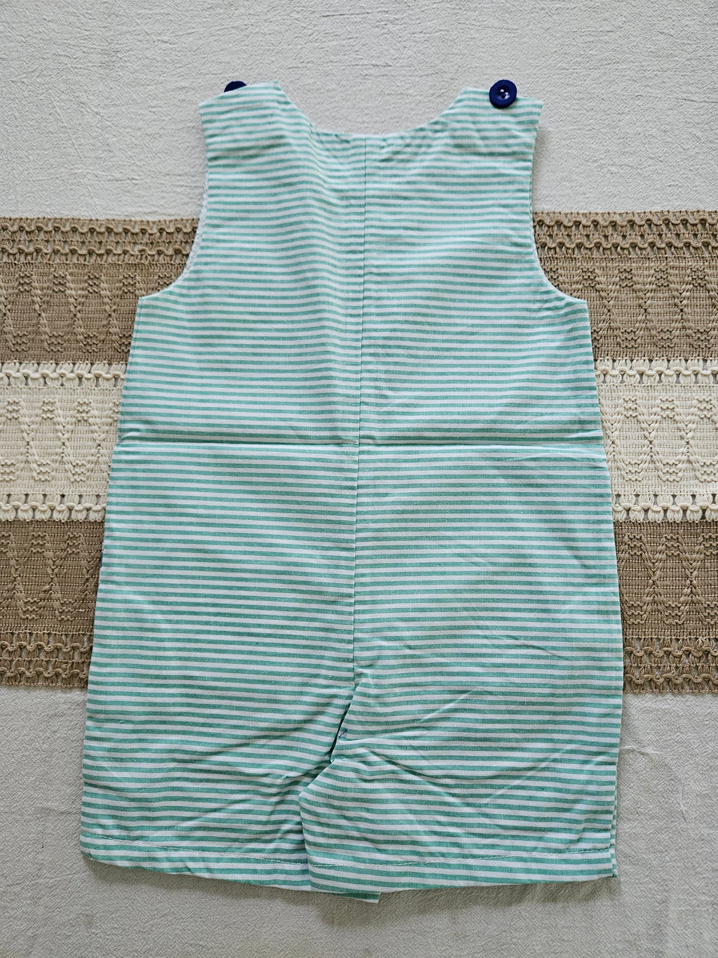 Lil Cactus Turquoise & White Striped Alligator Jon Jon – Size 12-18M