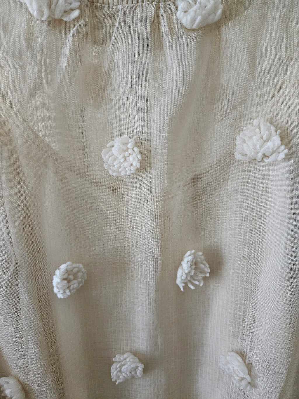 Entro Sheer Polka Dot Puff Sleeve Top w/ Tank – Size M