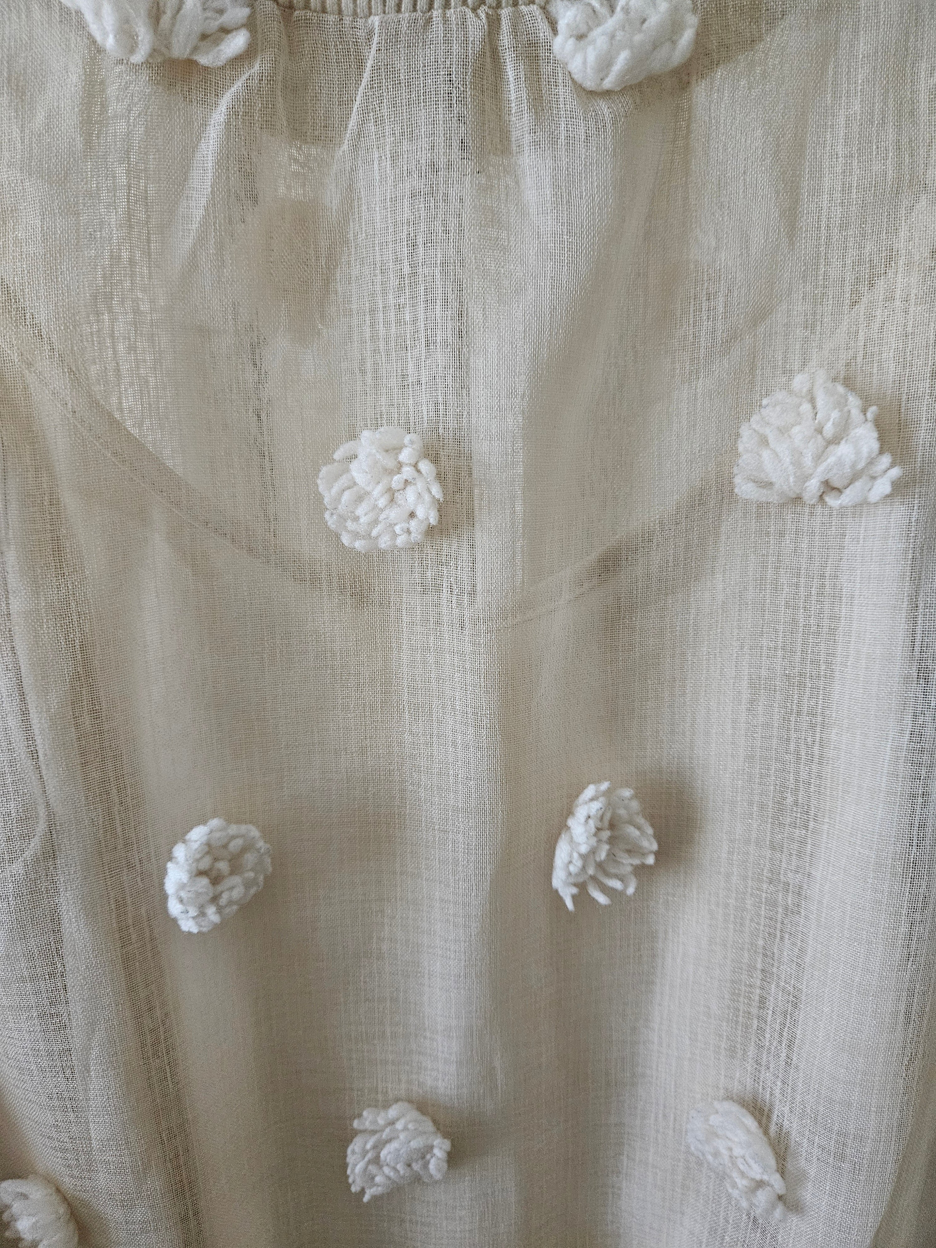 Entro Sheer Polka Dot Puff Sleeve Top w/ Tank – Size M