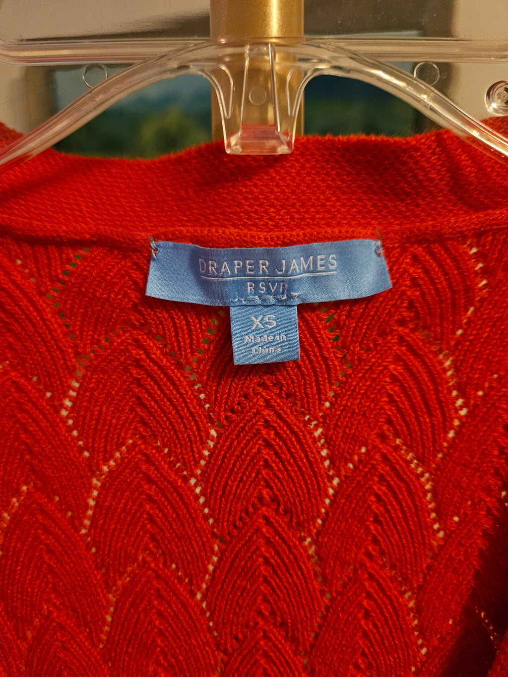 Draper James Red Orange V-Neck Cardigan Sz XS