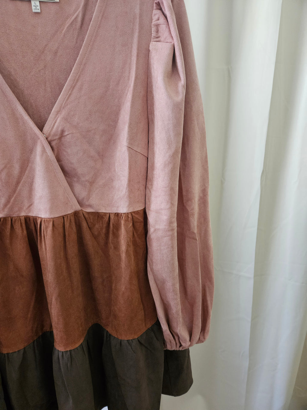Color Blocked Faux Suede Mini Dress | Flying Tomato | L, XL, 2X