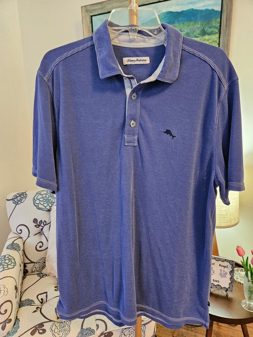 Tommy Bahama Indigo Polo Shirt Sz Lg