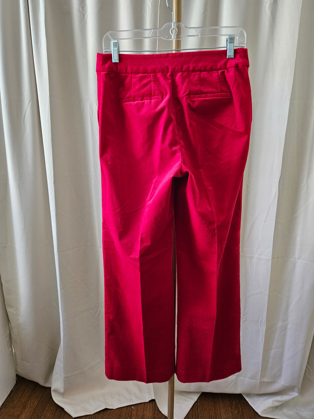 Talbots Red Velvet Flat Front Pants | Size 4P