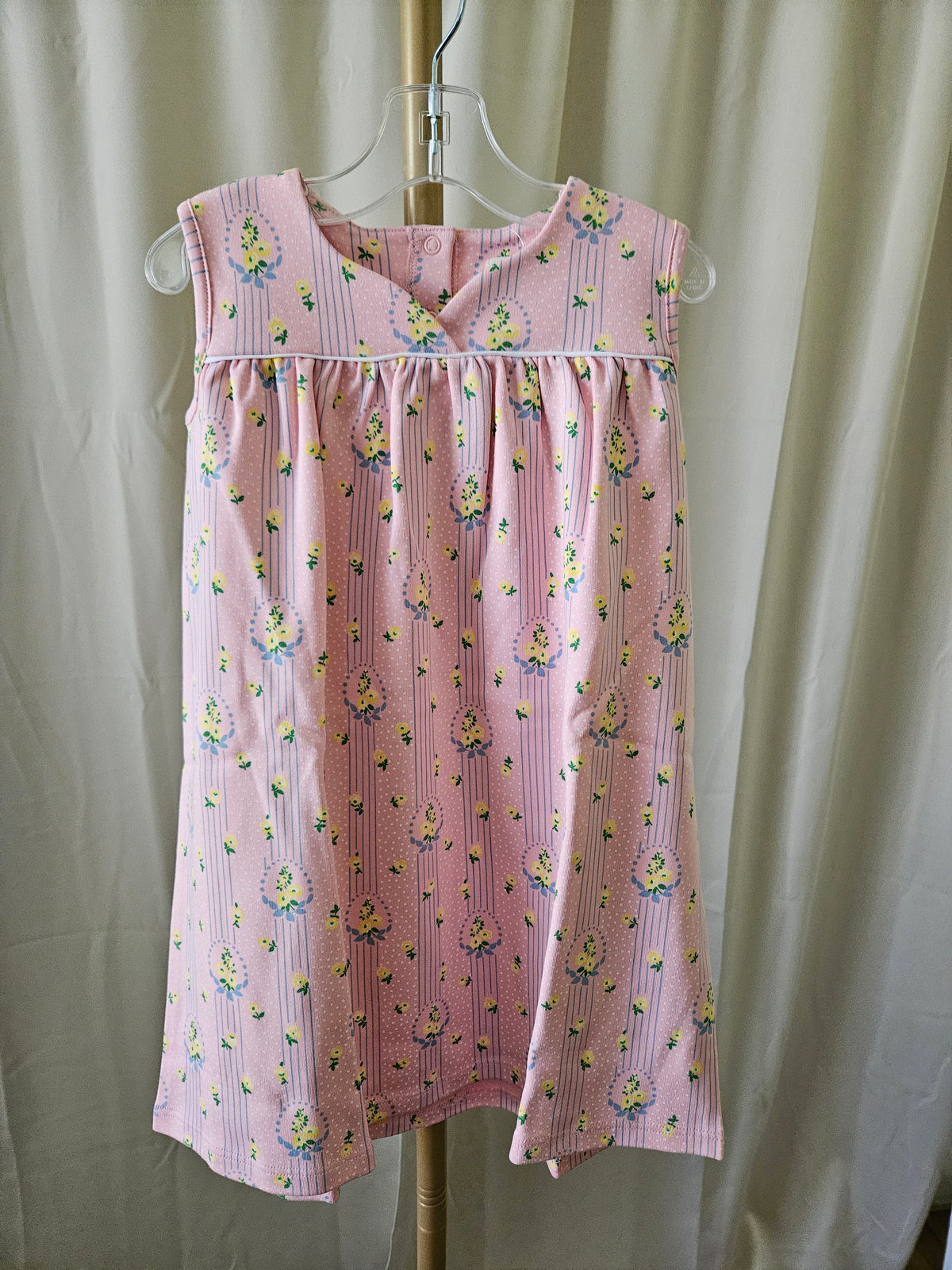 The Beaufort Bonnet Company Size 6 Pink & Blue Sleeveless Sweetheart Neckline Dress