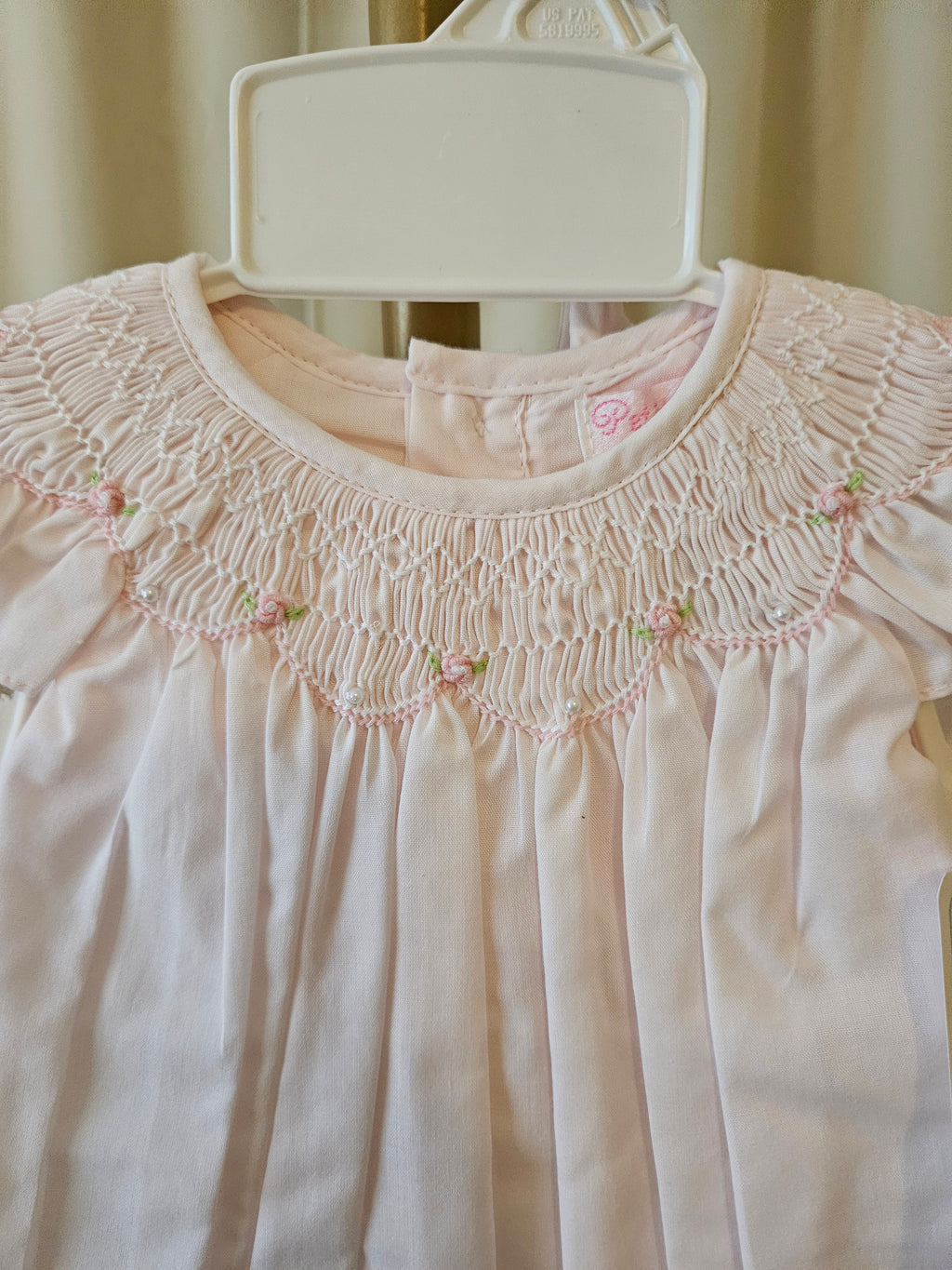Petit Ami Pink Smocked Bubble Romper Set w/ Bonnet NB & 3M NWT