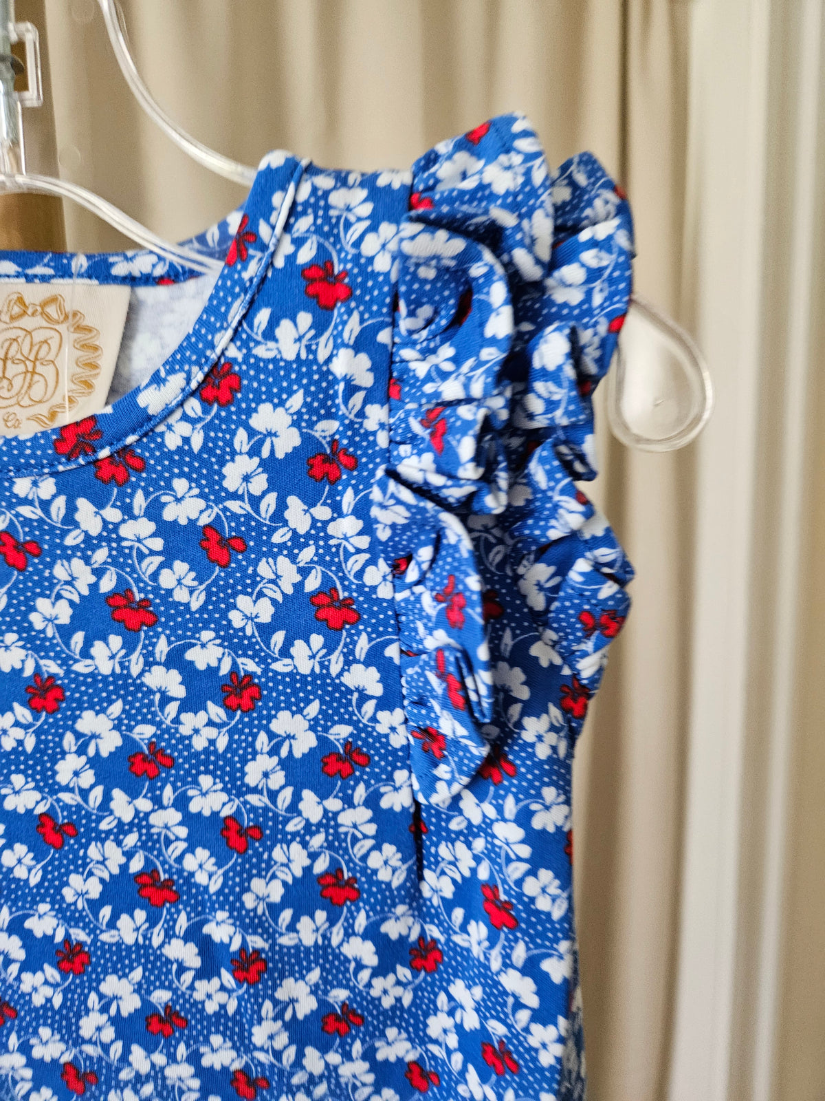 The Beaufort Bonnet Company 3T Potomac Petals Blue Floral Dress