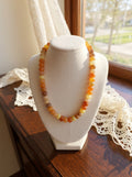 Red Aventurine And Lemon Quartz Beaded 18 In Necklace With 825 Silver Clasp