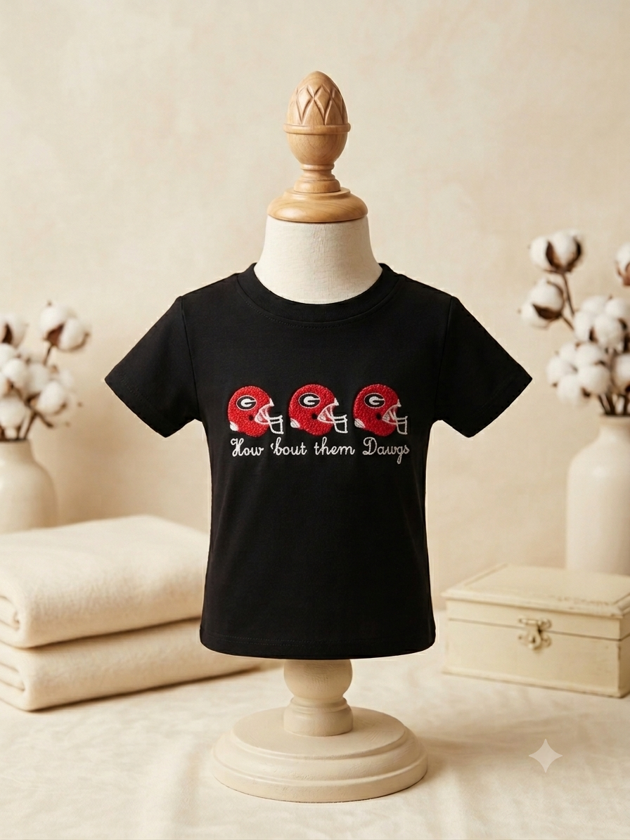 “How ’Bout Them Dawgs” GA Bulldogs Toddler Tee – 6–12M