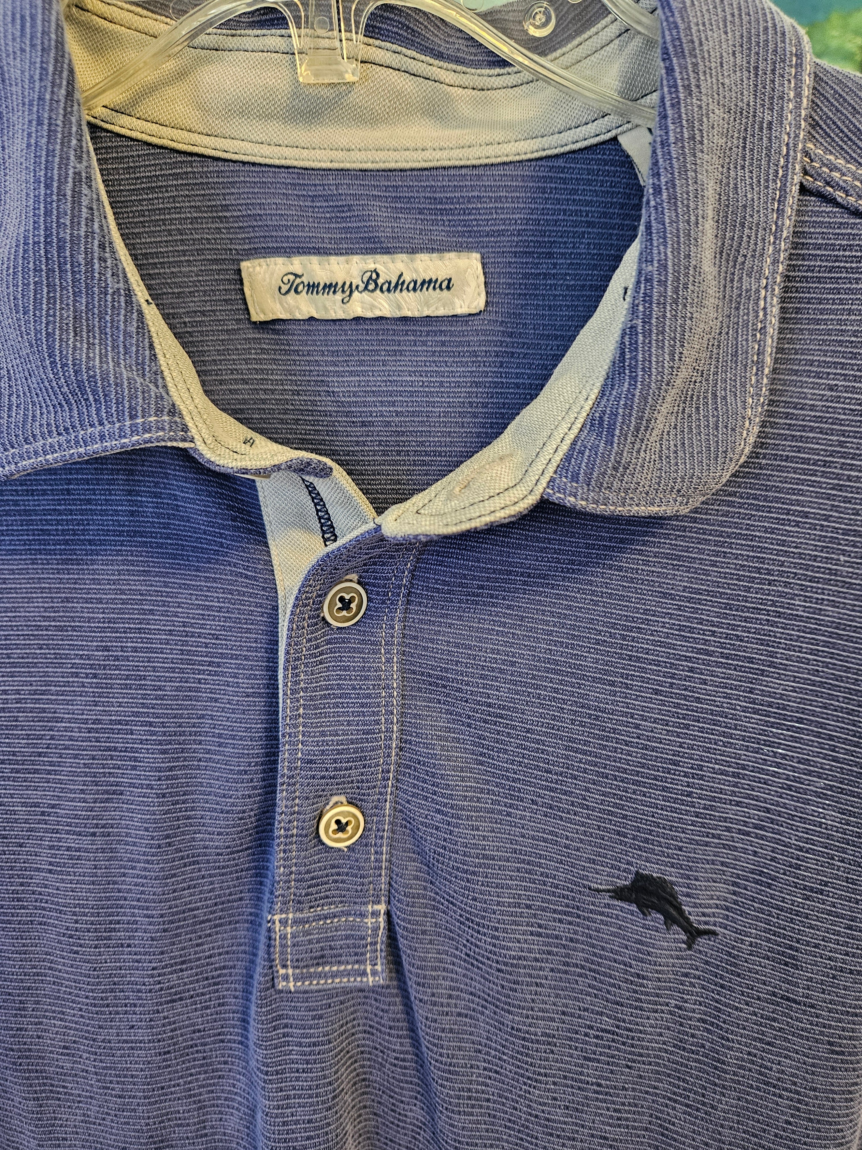 Tommy Bahama Indigo Polo Shirt Sz Lg