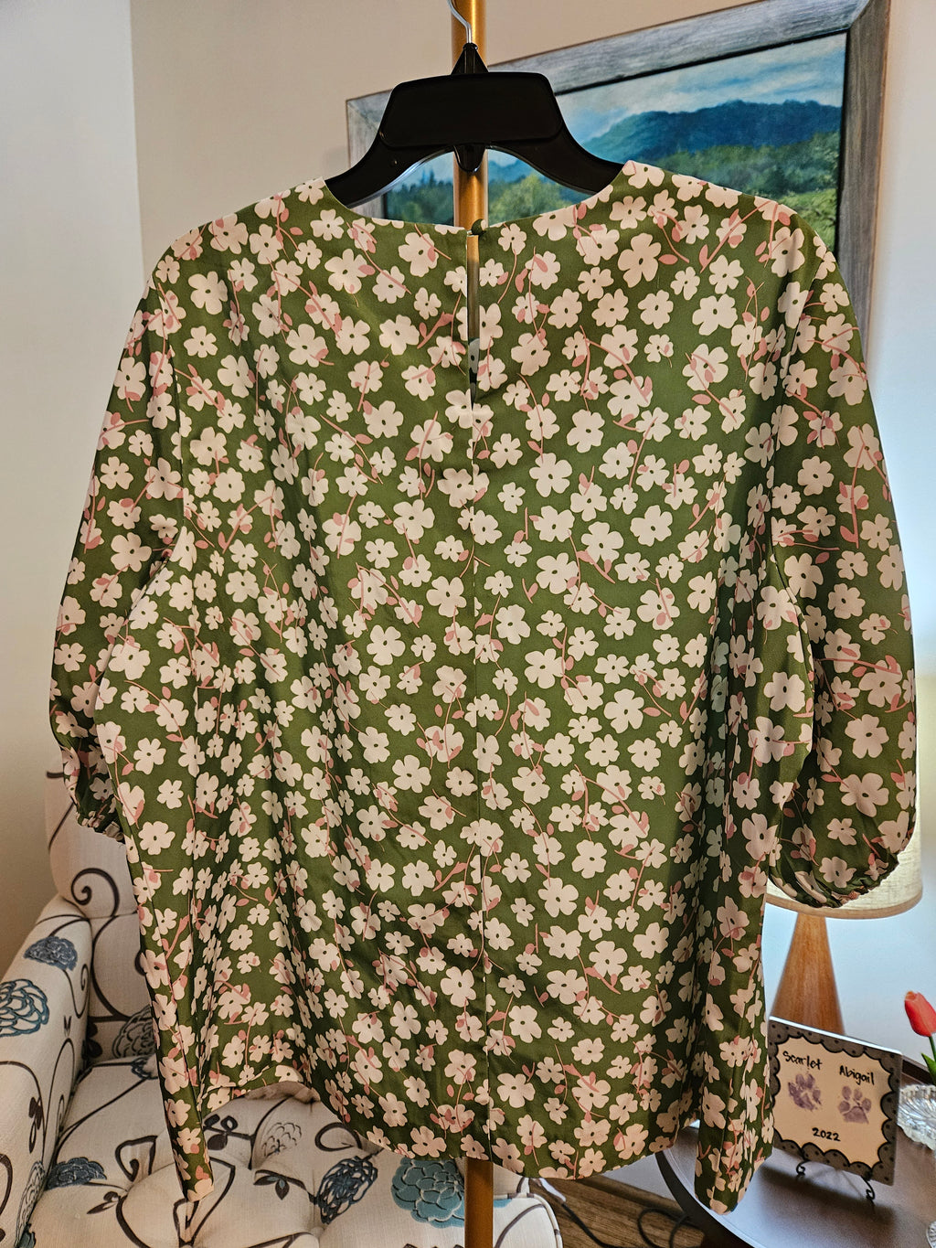Alfani Floral Green Women's Top Sz 2X