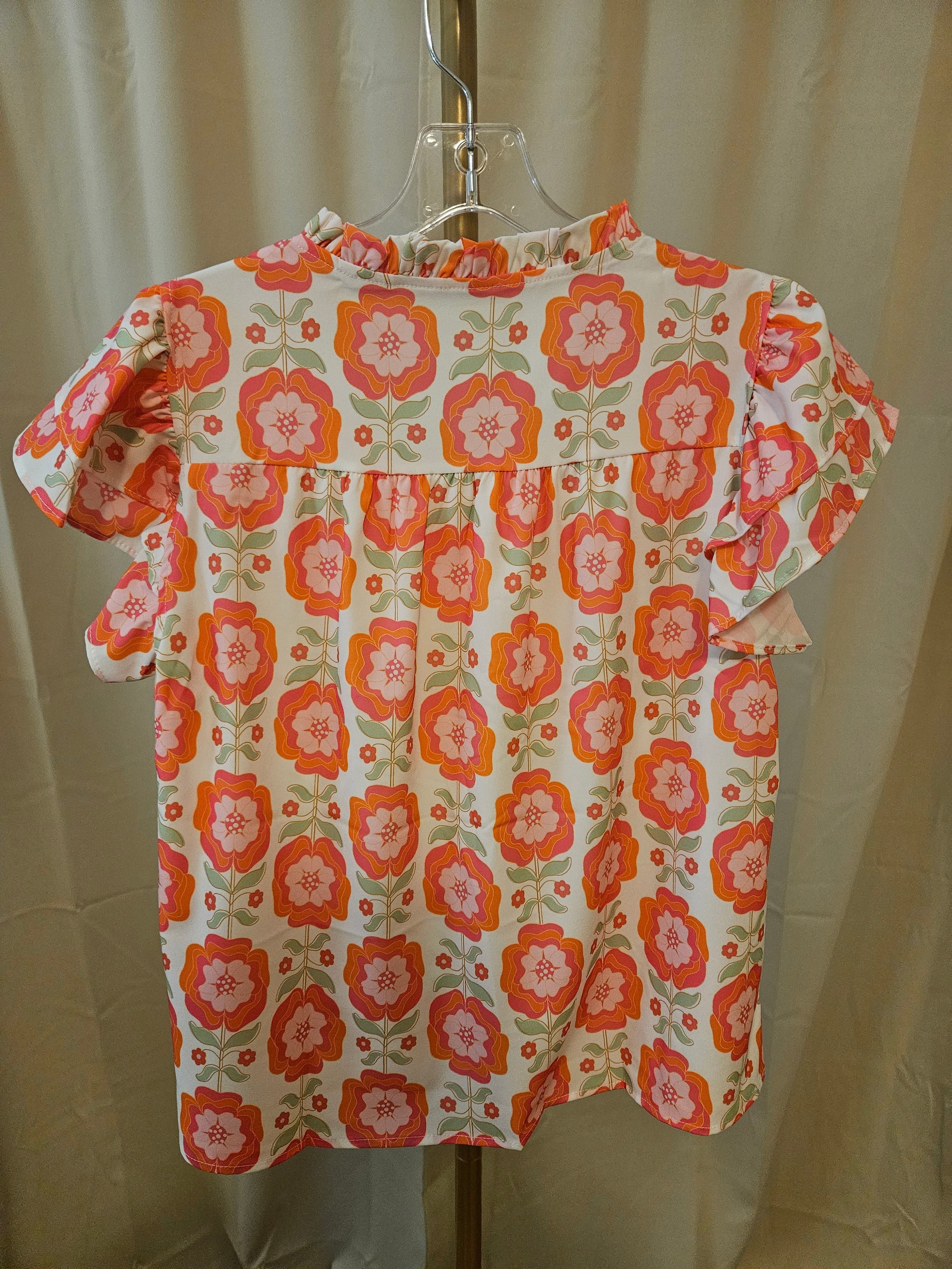 Wholsalesir Spring Floral V-Neck Top