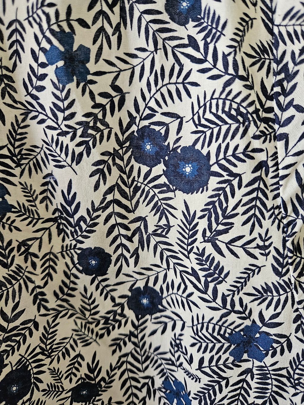 J.Crew Blue & Black Floral Button Front Shirt Dress Size 8