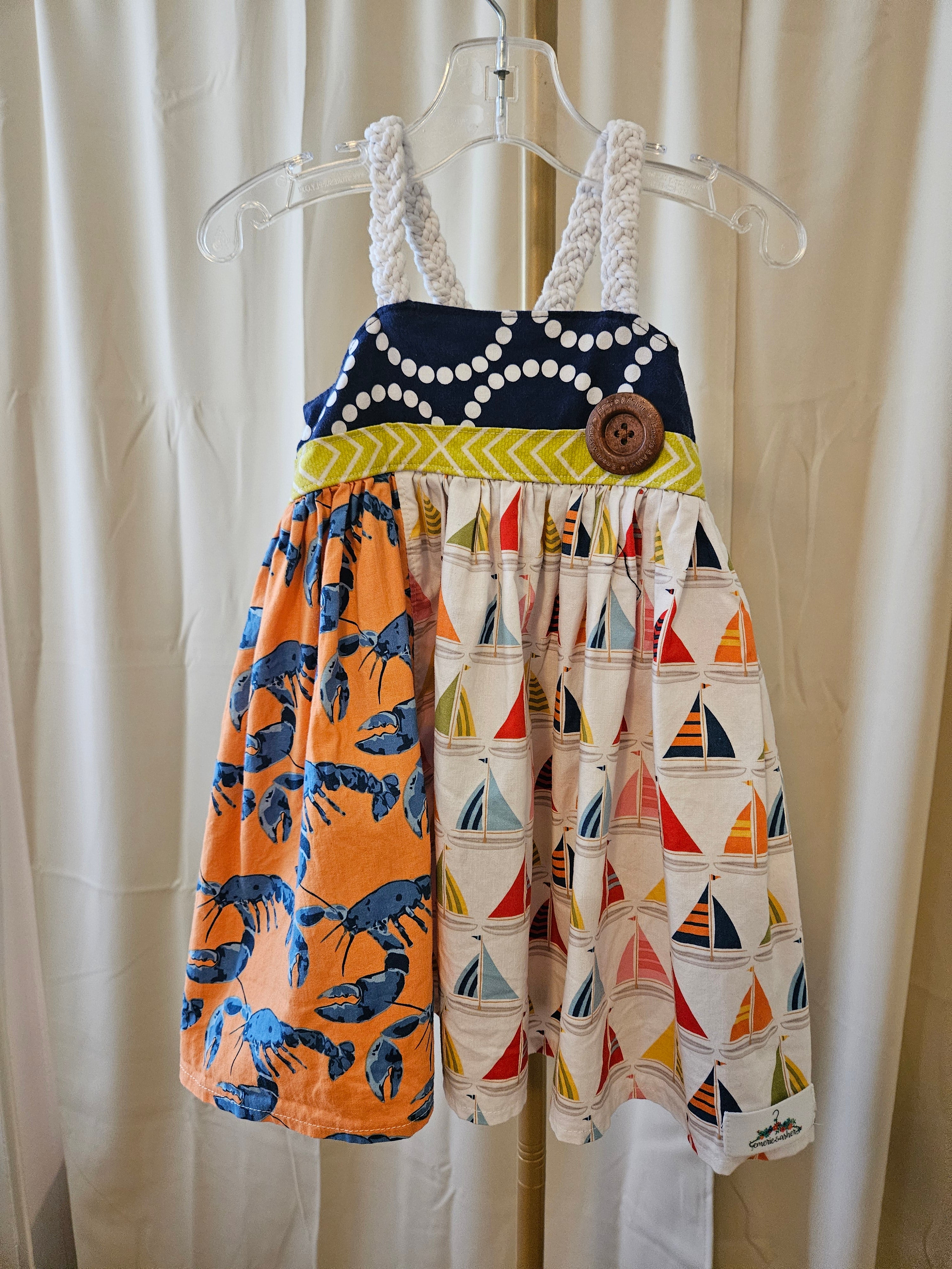 Brownie Goose Showcase Emerie & Asher Nautical Sailboat Lobster Sundress 4T
