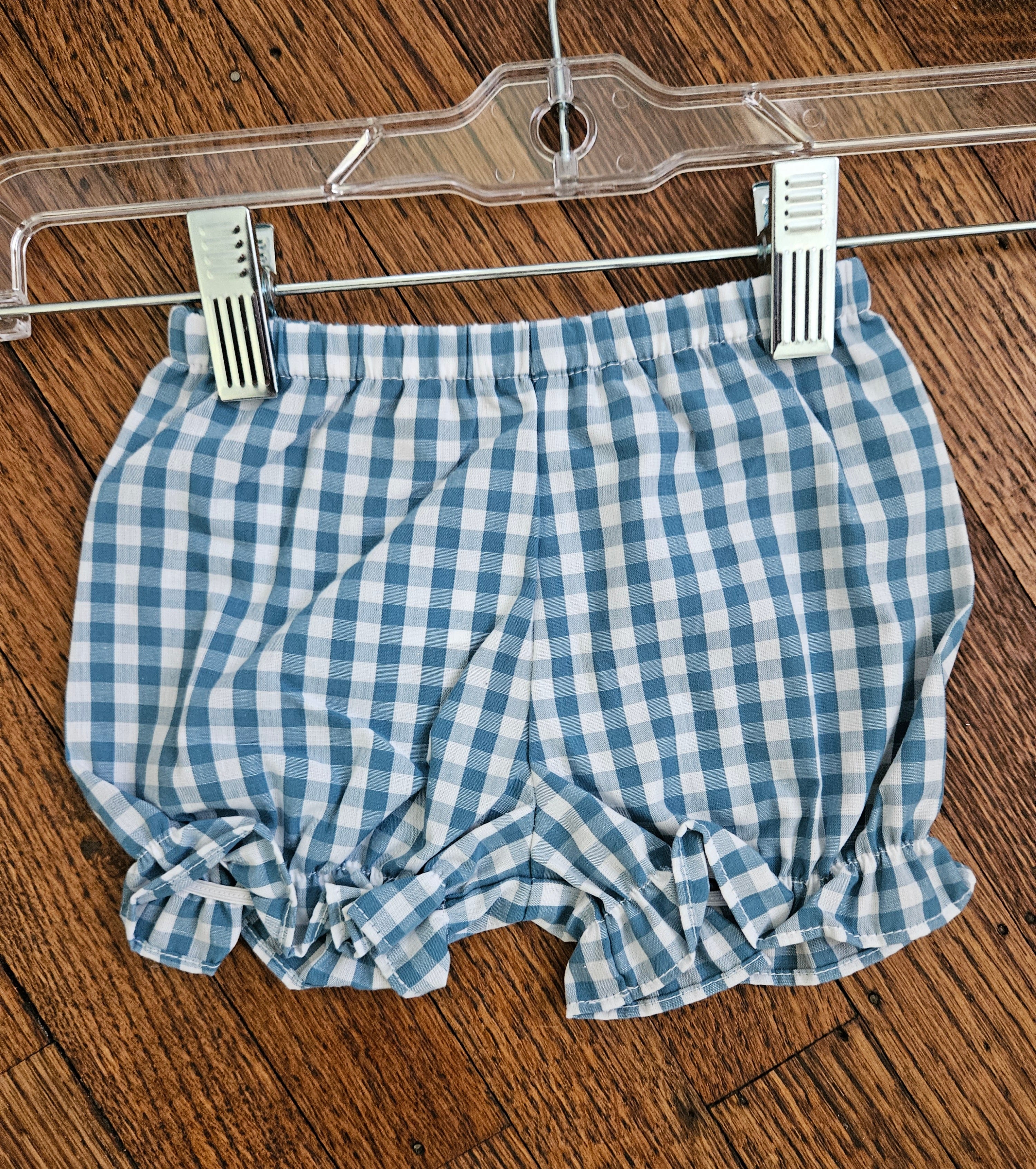 The Beaufort Bonnet Company Bon Air Bloomer Set Horse Print & Blue Gingham NWT Sz 6-12M