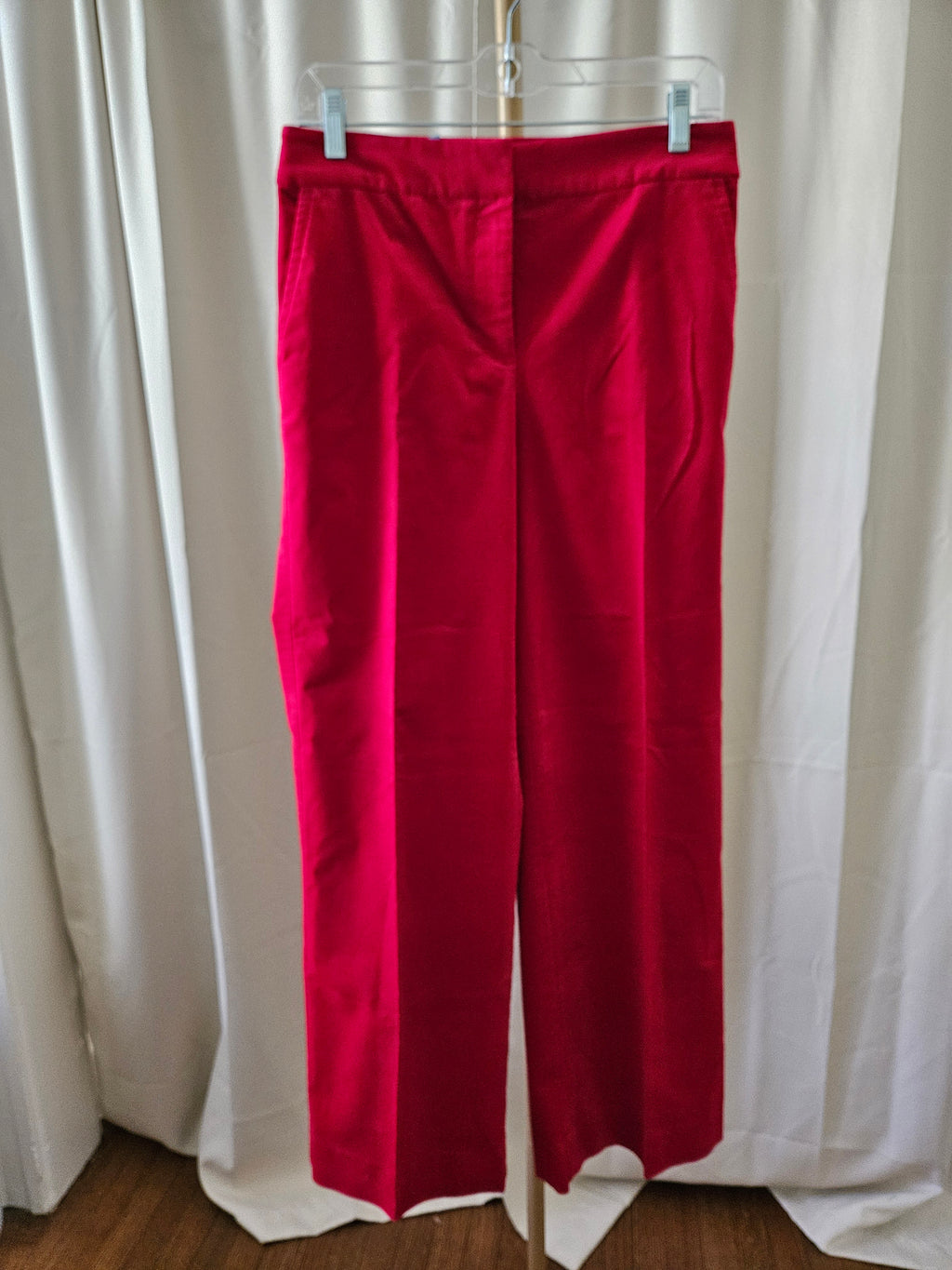 Talbots Red Velvet Flat Front Pants | Size 4P